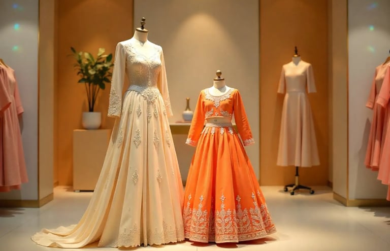 Custom kids wear and bridal gown
