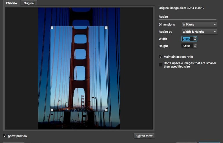 bridge rotation and resizing 