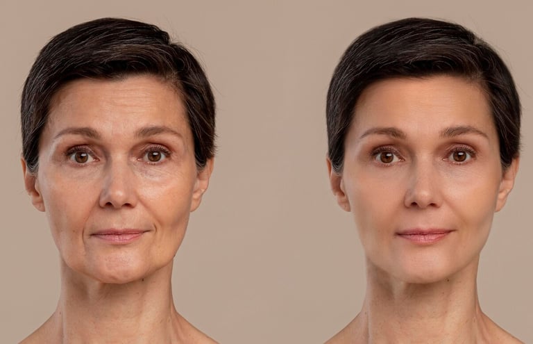 old woman wrinkle photo retouching