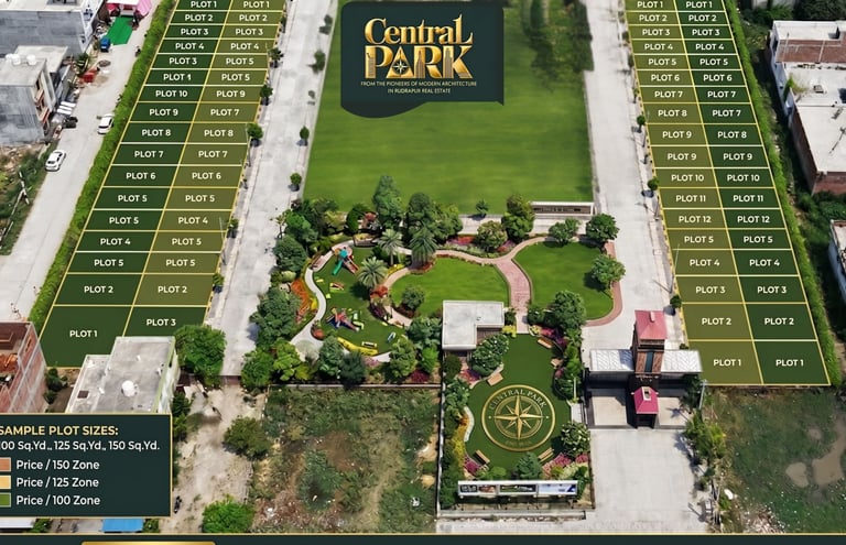 Master plan layout of Central Park township with well-planned residential plots