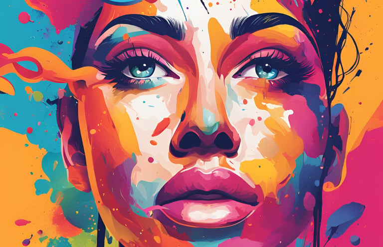 girl colored digital art