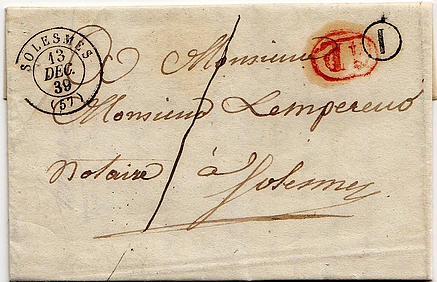 Letter from the village of HAUSSY to SOLESMES. 