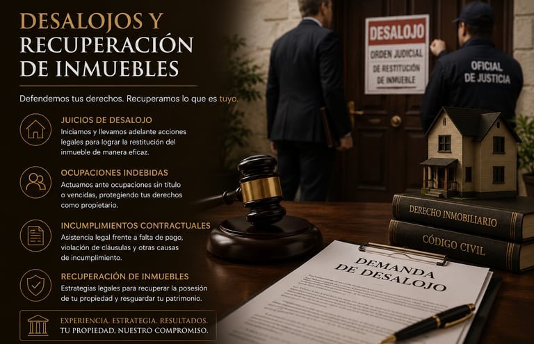 Desalojos y recuperación de inmuebles en Córdoba. Asesoramiento legal para propietarios, ocupaciones