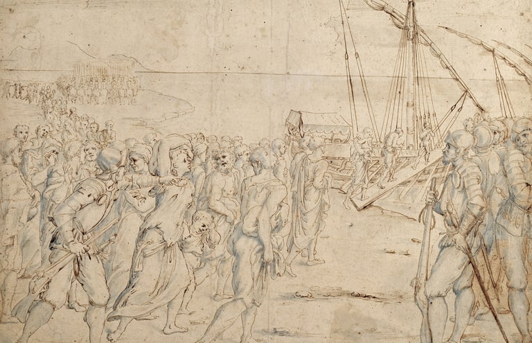 "The Expulsion of the Moriscos" by Vicente Carducho (c. 1627). Prado Museum, Madrid.