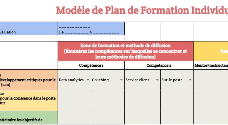 modele Plan de formation individuel exemple