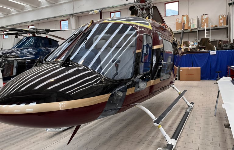 AW119 Koala helicopter during maintenance - the process of replacing key components