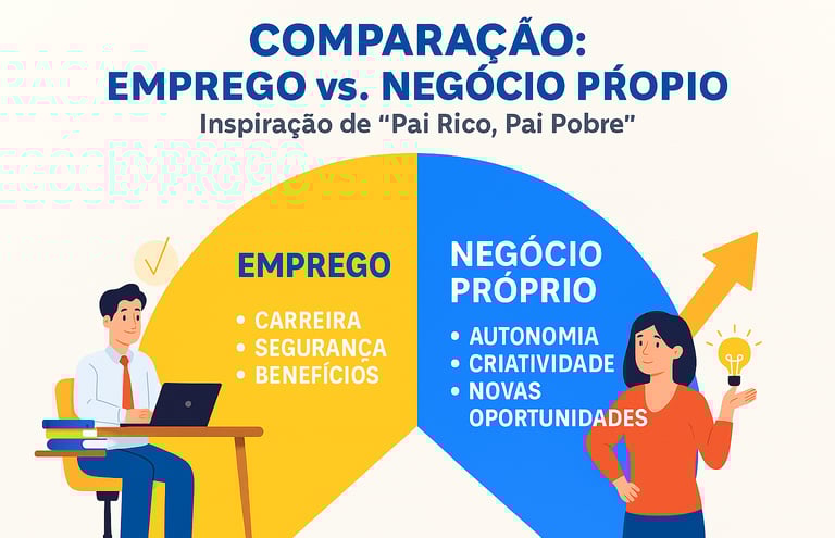 imagem mostra gráfico de comparação entre CLT e Negócio próprio.