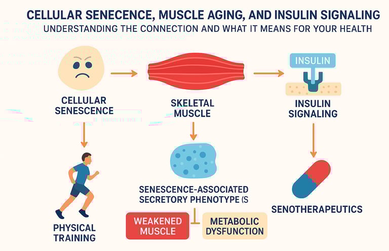 The Cellular Basis of Muscle Aging: Insulin Signaling, Senescence, and Anti-Aging Strategies