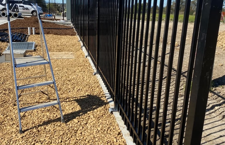 black aluminium fence