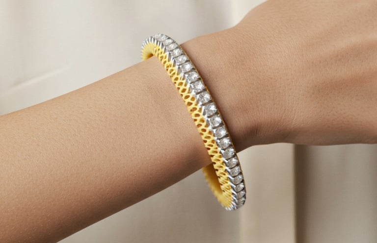 Single Line Diamond Bangle