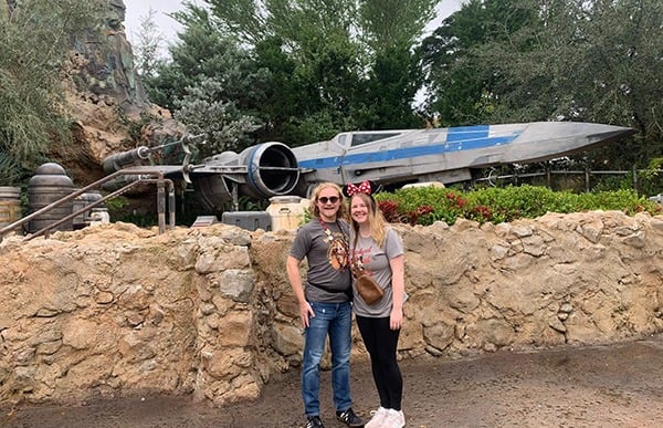 Minnie's Travel Boutique travel advisor Zach Stout pictured inside Galaxy's Edge at Disney's Hollywood Studios® Park.