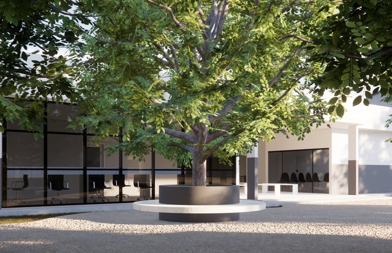 Centro técnico em fazenda com laboratórios, RH, ambulatório e integração