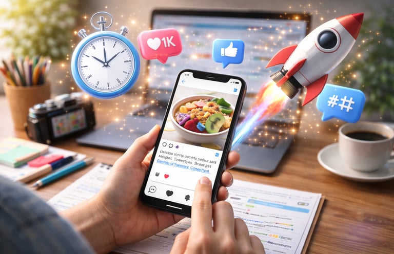 AI-assisted social media content creation designed to engage audiences and grow influencer reach