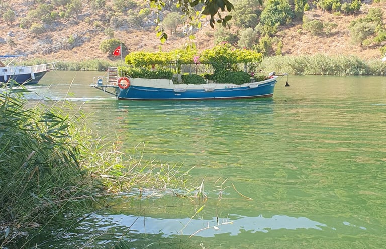 a boat in Dalyan River