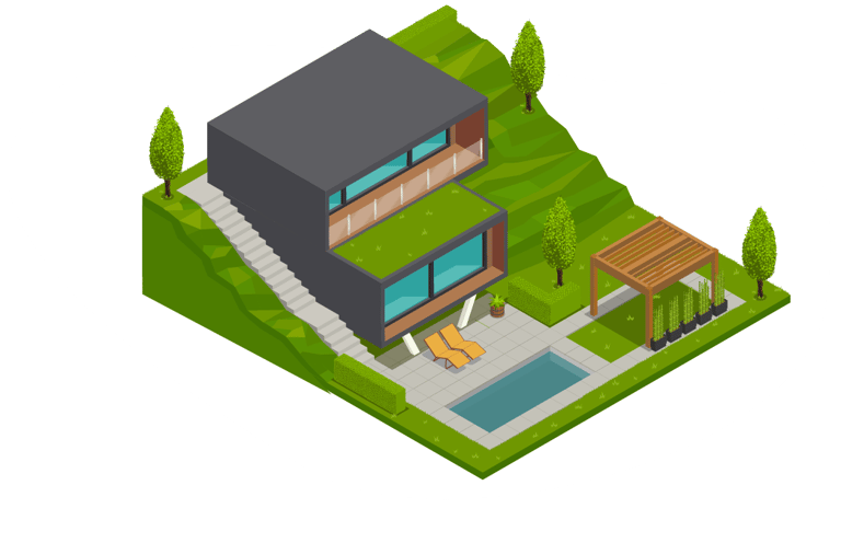 Luxurious house with a residential pool, symbolizing jumbo loans clients 