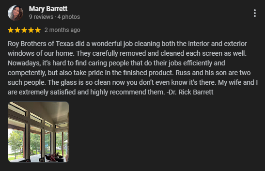 Roy Brothers of Texas Google Review