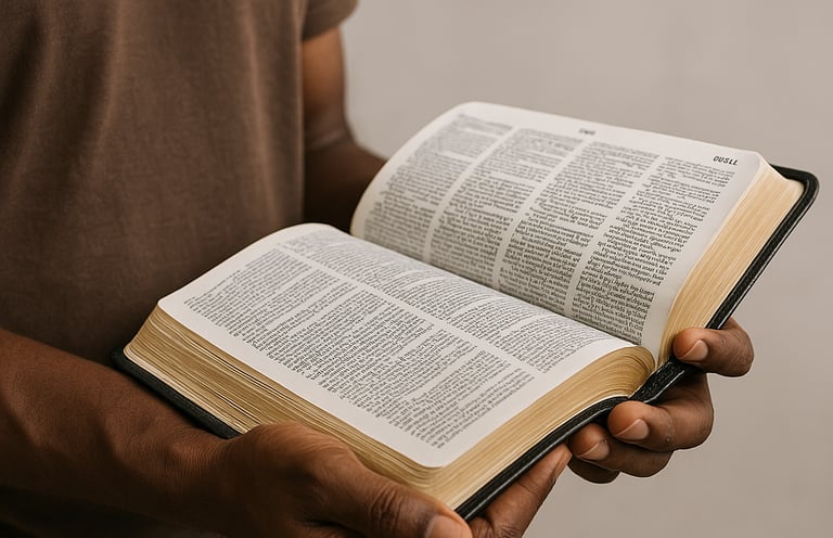 a man holding an open book