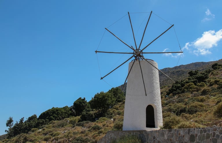 Windmill on the Lassithi Plateau in Crete