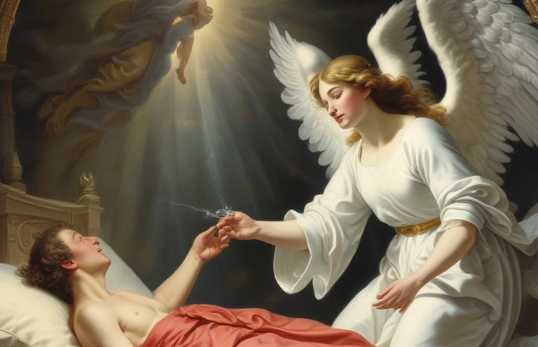 A serene image of a crystal ball surrounded by candles.