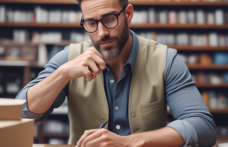 A team discussing project requirements around a table with documents and laptops