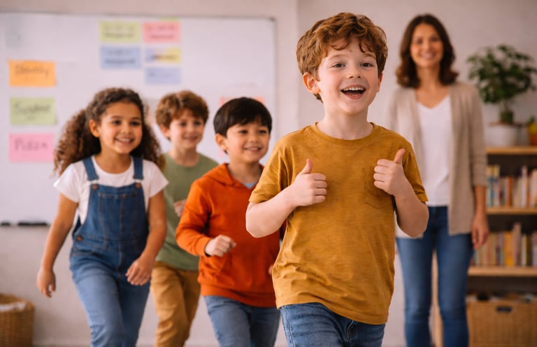 gratitude line of kids