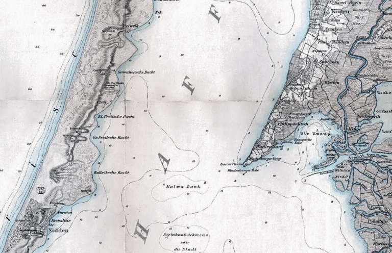 1893 Kuršių nerijos ir marių žemėlapis