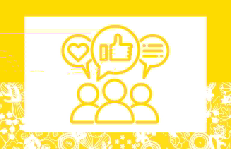 People congregating to talk about branding and voice for a business