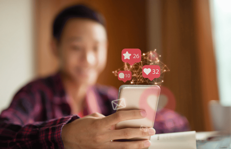 Person on Instagram getting engagement