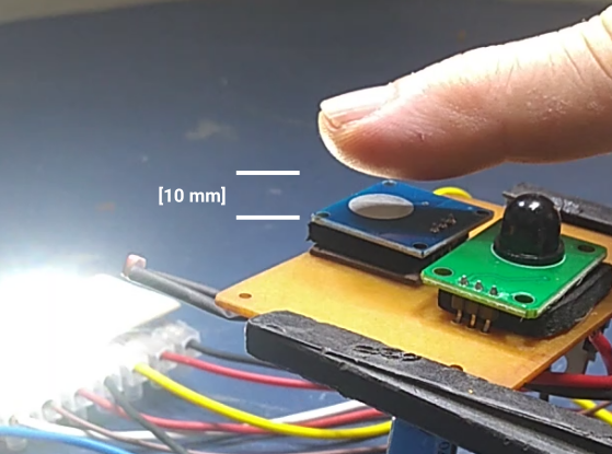 Operação com sensibilidade ampliada do Módulo Sensor Touch TTP223 montado em Placa de Controle do Es