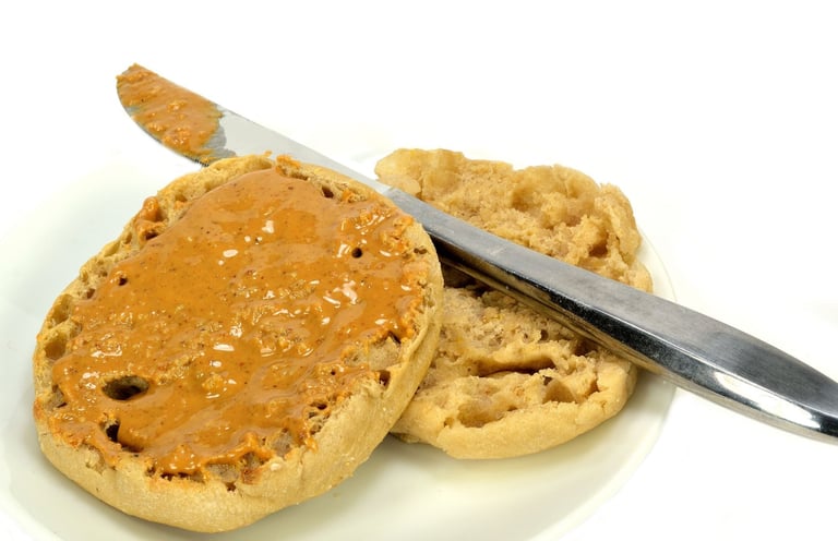 Whole-Grain English Muffin with Almond Butter
