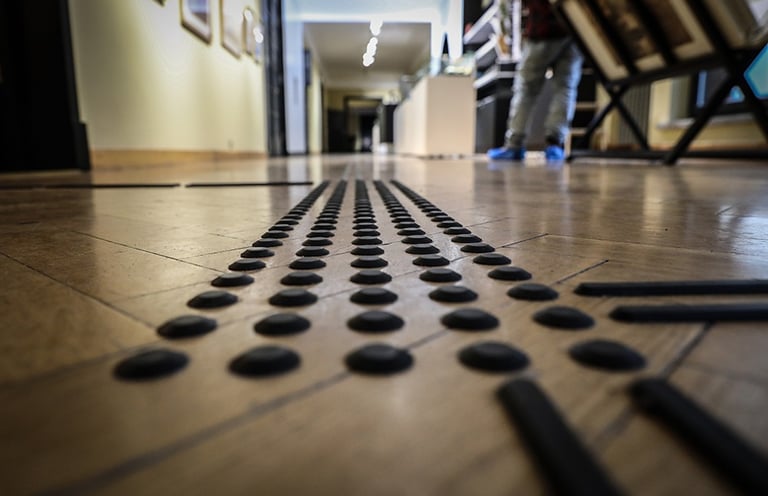 Guiding path for the blind.