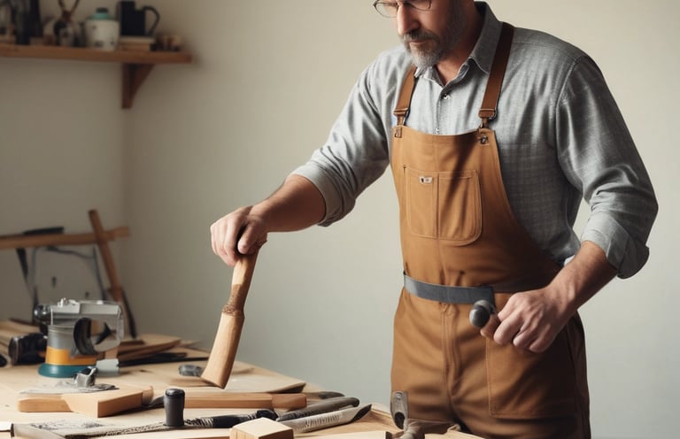 A tall red residential building with several air conditioning units fixed to its exterior, and a few individuals visibly performing maintenance work or cleaning on the windows. A curved road runs parallel to the building, with a couple of cars driving by. In the distance, other high-rise buildings are visible, along with trees providing some greenery to the urban landscape.