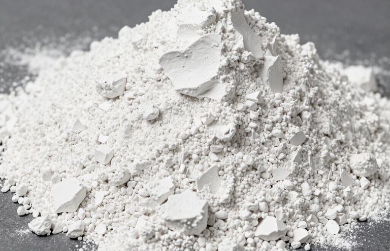 a large amount of white powder on a blue background