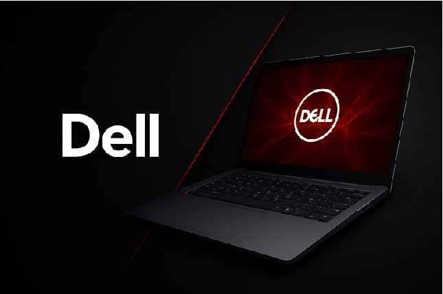 Ordinateur portable Dell professionnel avec écran LED rouge et design sobre – laptop Dell fiable pou