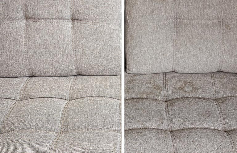 Canapé propre et raviré apres un nettoyage professionnel effectué par ClairÔMax