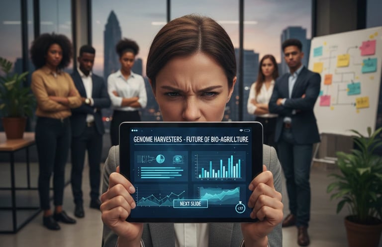 Venture capitalist performing a 45-second pitch deck sniff test on a mobile device.