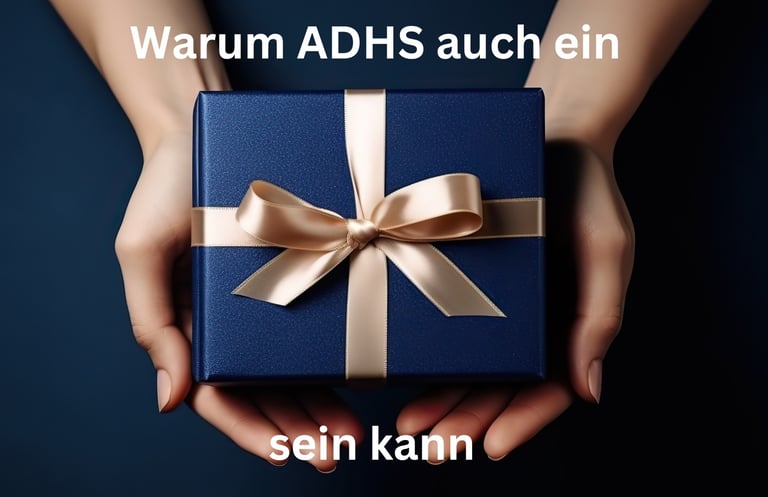 Zwei Hände reichen ein Geschenk – Symbol für ADHS-Stärken und Vorteile