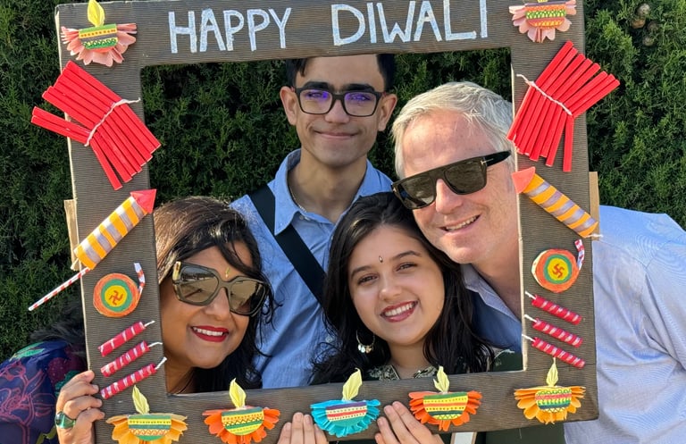 Nita Sharma English Architect on the French Riviera Celebrating Diwali with her family