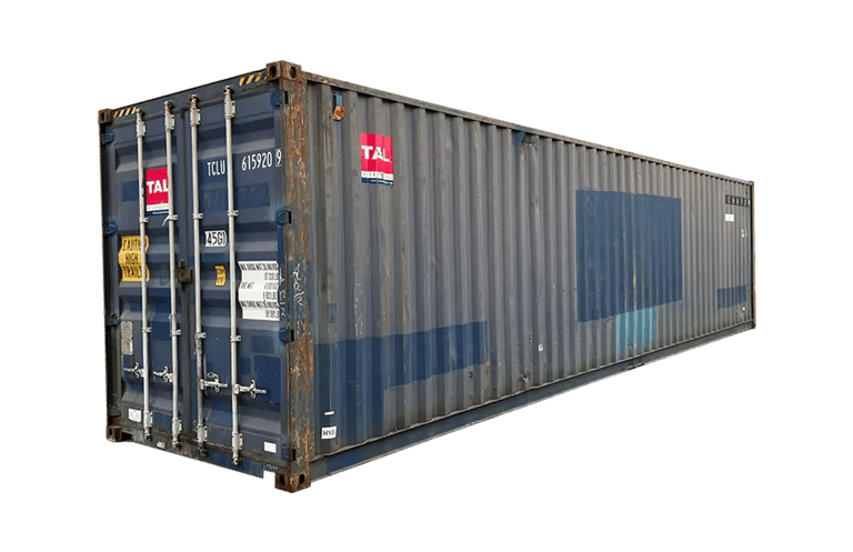 Blue 40ft High Cube Cargo Worthy Shipping Container water tight with dents dings and rust