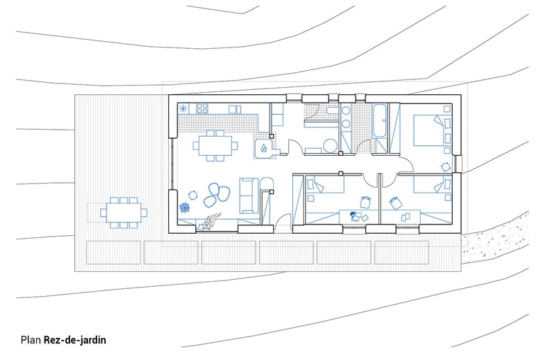 plan architecture maison ossature bois en autoconstruction en Savoie