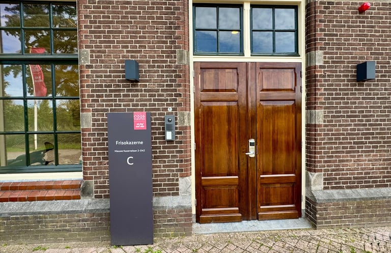 Olsen Organics B.V. Netherlands office entry door - at World Food Center