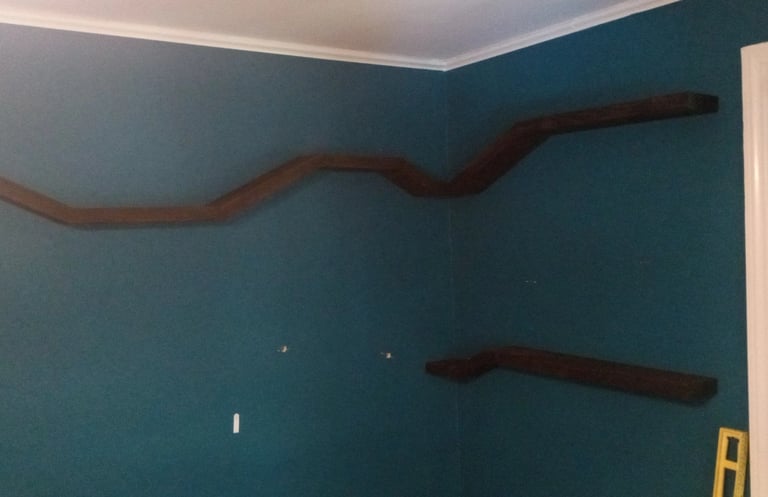 3 floating shelves installed