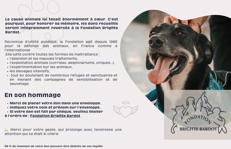 Panneau explicatif disposé près de la boîte à dons lors des obsèques