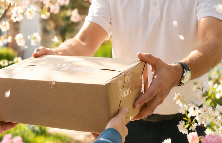  Delivering package to the door