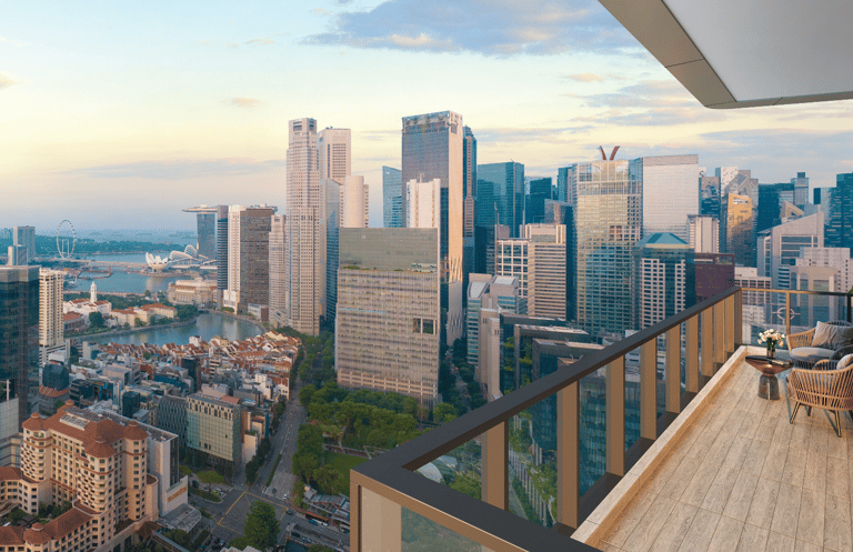 Union Square Residences Balcony Overlooking Singapore Skyline