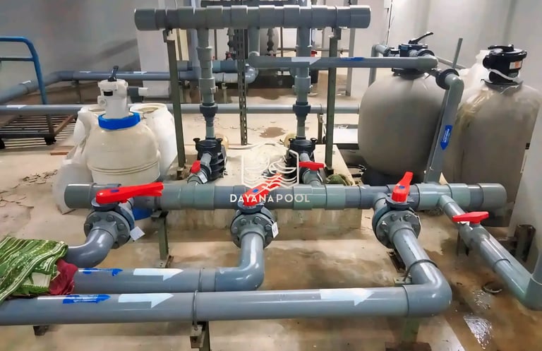 filter dan instalasi kolam renang.