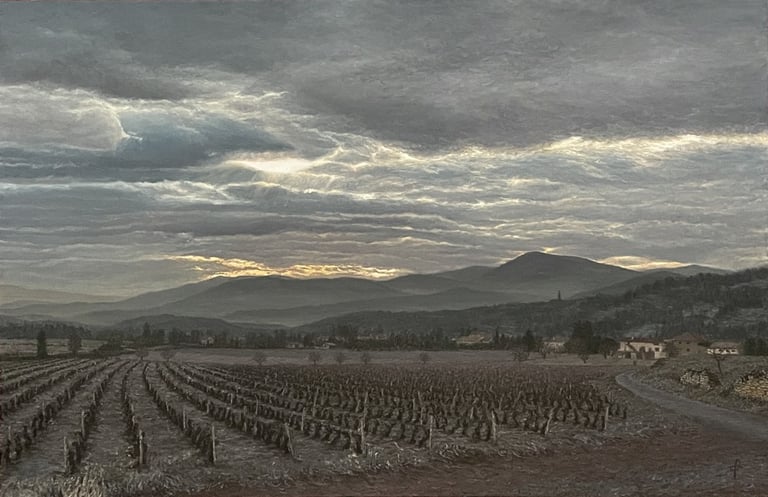 Peinture à l'huile - Paysage d'hiver