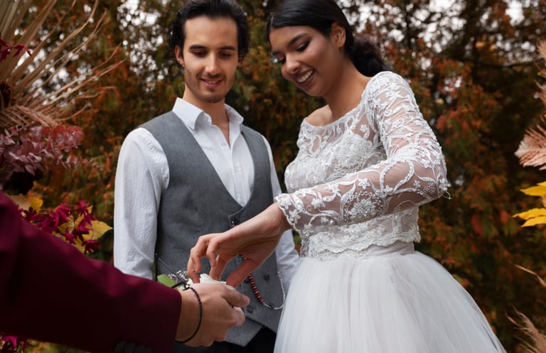 Wedding officiant leading ceremony in East Tennessee