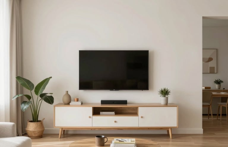 Close-up of sparkling kitchen countertops with vintage appliances and a groovy patterned backsplash.