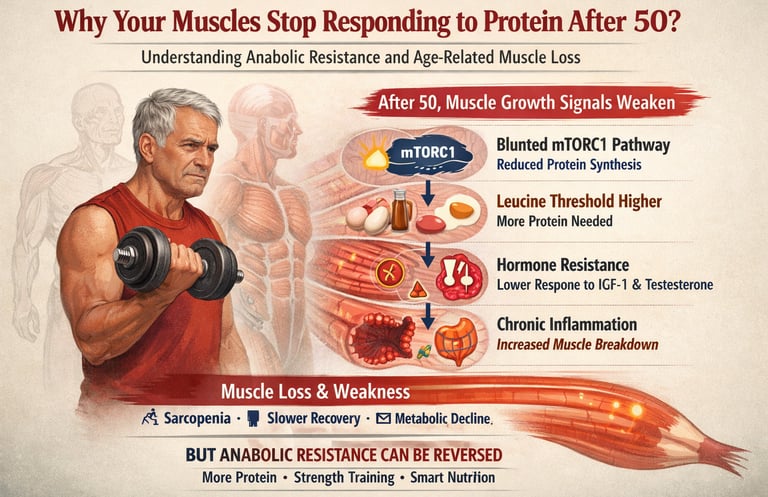 Anabolic Resistance: The Biological Reason Your Muscles Ignore Protein After 50